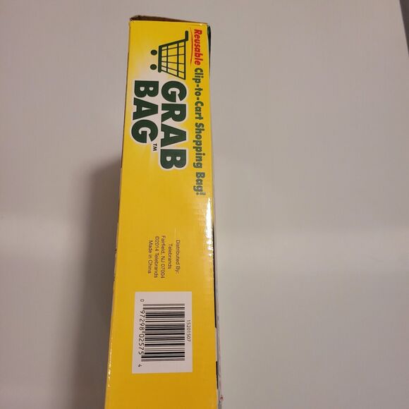 Grab Bag Grocery Shopping Clip to Cart Reusable Expandable Pocket 2 Pack Bags - Picture 3 of 4